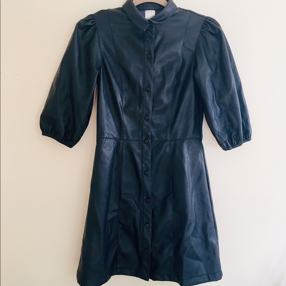 Pleather Skater Dress